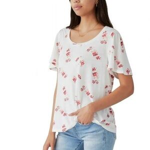 Lucky Brand Flutter Sleeve Top